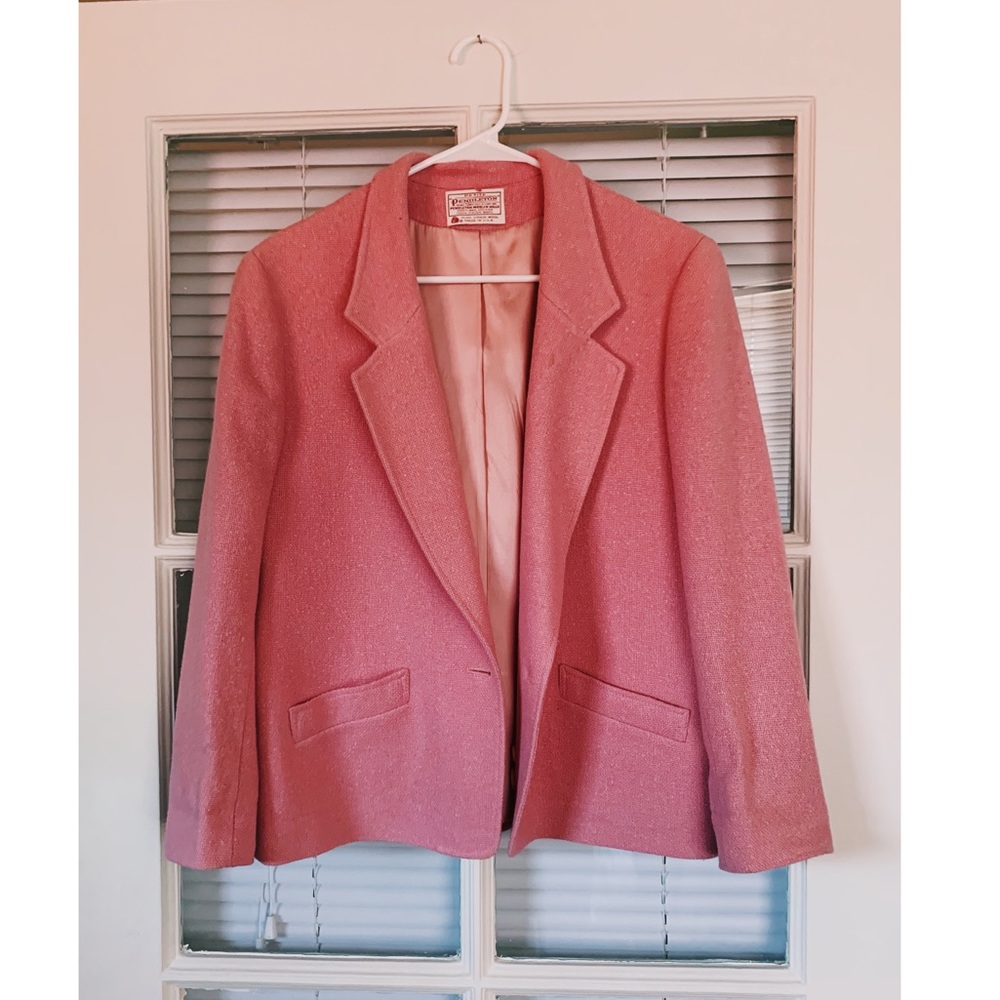 Vintage Pendleton light pink tweed blazer